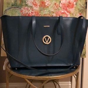 MARIO VALENTINO CAROLINE NAVY TOTE